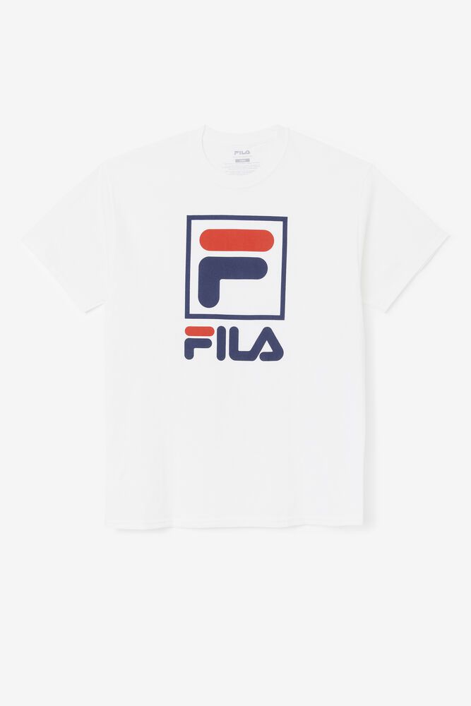 Fila T Skjorte Herre Hvite Stacked 710259-FIZ